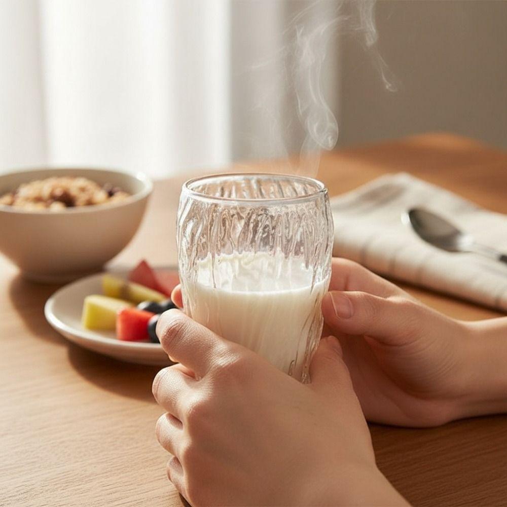 Korean Style Glacier Pattern Glass Beer Cup Transparent Juice Tumbler Durable Cold Drink Cup  Bar