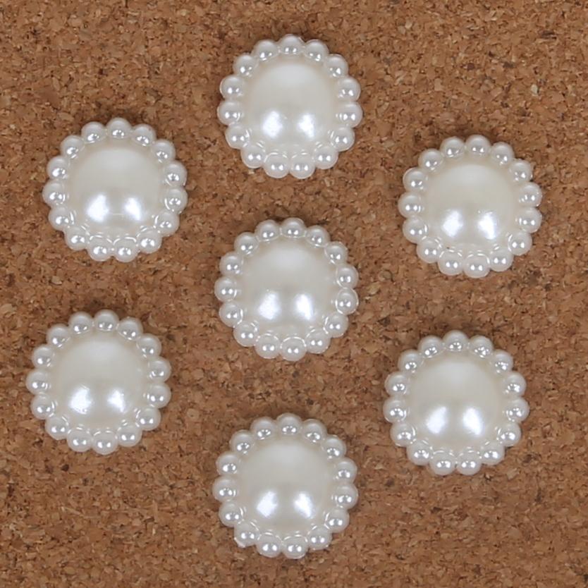 20-200Pcs Ivory Flatback Half Round Pearl Craft ABS Resin Imitation Pearl Resin Scrapbook Beads For DIY Decoration Handmade Craft Accessories