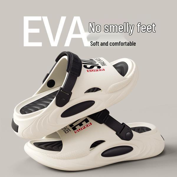 סנדלי קבקבי חוץ לגברים עם סוליה עבה מונעת החלקה - שקטים, ללא ריח, נוחות קיץ לנהיגה והליכה