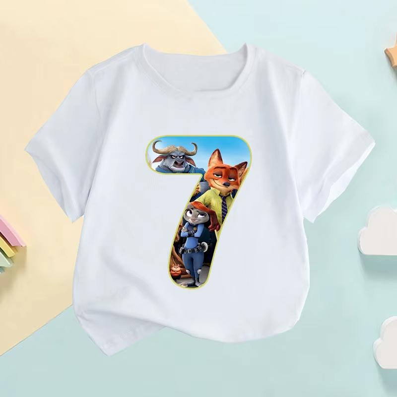 

Zootopia Nick Wilde Judy Hopps Childrens Birthday Print TShirts Unisex Unisexs And Womens Clothing Fashion Tee 4XL