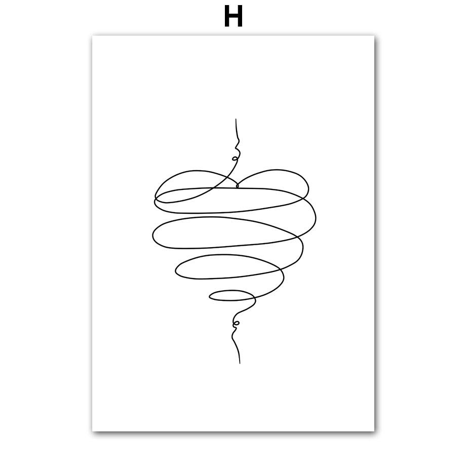 

Настенная картина на холсте, линия тела девушки, черно-белые минималистичные постеры на скандинавскую тему и принты, настенные панно для декора гостиной 30X40 cm No Framed