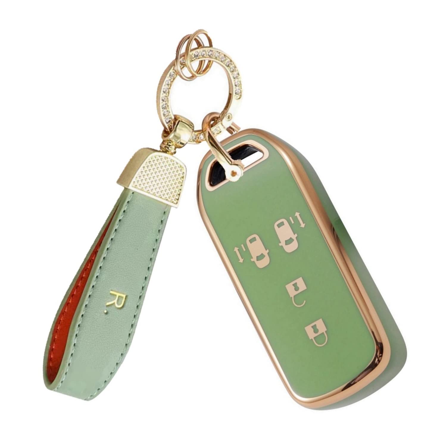 

Nacalikeey Чехол для ключа Держатель для ключей Совместимый с Honda N Series Honda New NBOX Чехол для ключа NONE Custom Чехол для ключа SLASH Slash Цепочка Nacalikeey TPU Чехол для ключа зелёный