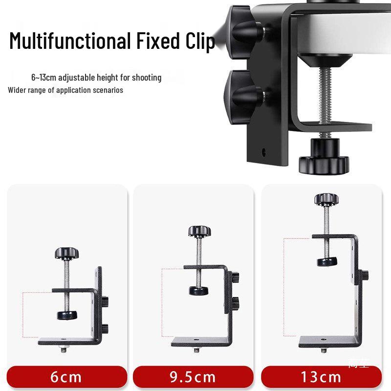 Retractable Phone Stand with Fill Light for Video Recording & Live Streaming