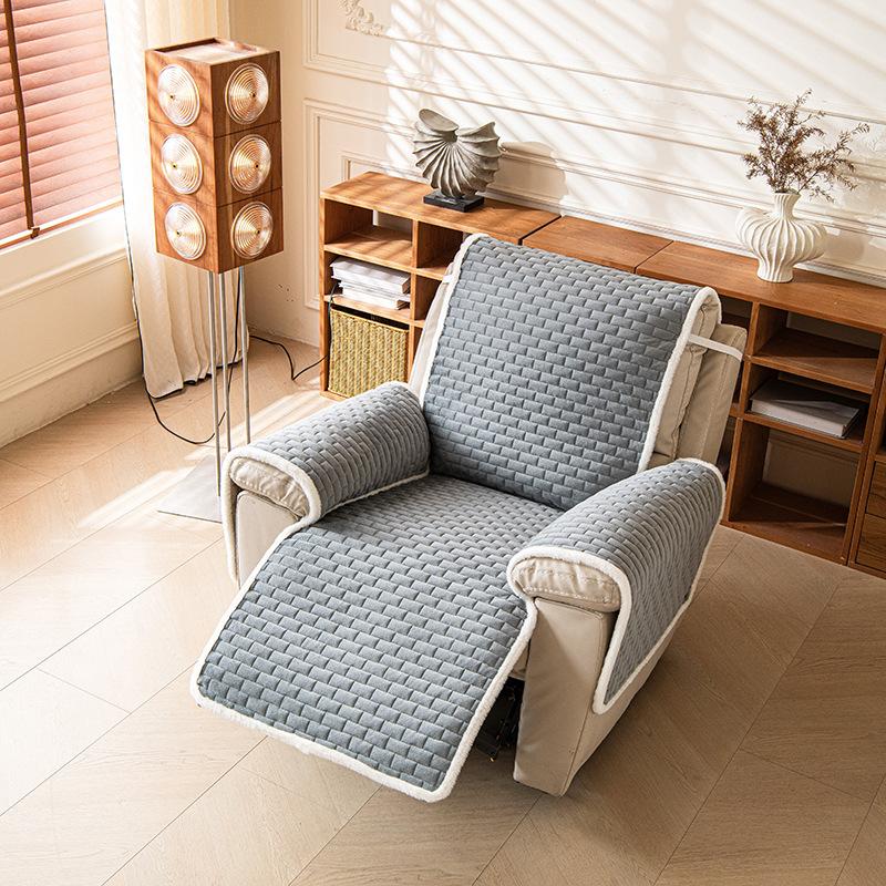 Non-Slip Plush Recliner Sofa Towel Crystal Fleece Couch Protector Pads Dustproof Armchair Mats Home Office Furniture Protector
