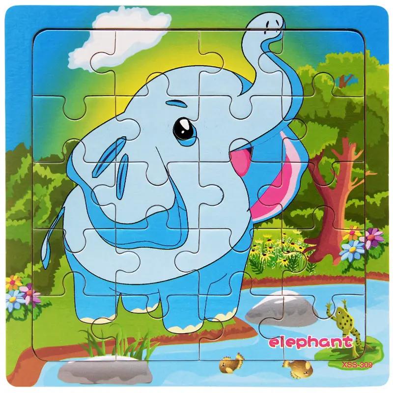 Toys Educational Cute Cartoon Baby Puzzle Wooden Small Piece Train Toy Wooden Jigsaw Puzzle For juguetes educativo Kids Children