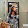 European and American Sexy Women's Clothing Zebra Pattern Tube Top Short Top Female African Hottie Fashion Split Half-length Dress Set