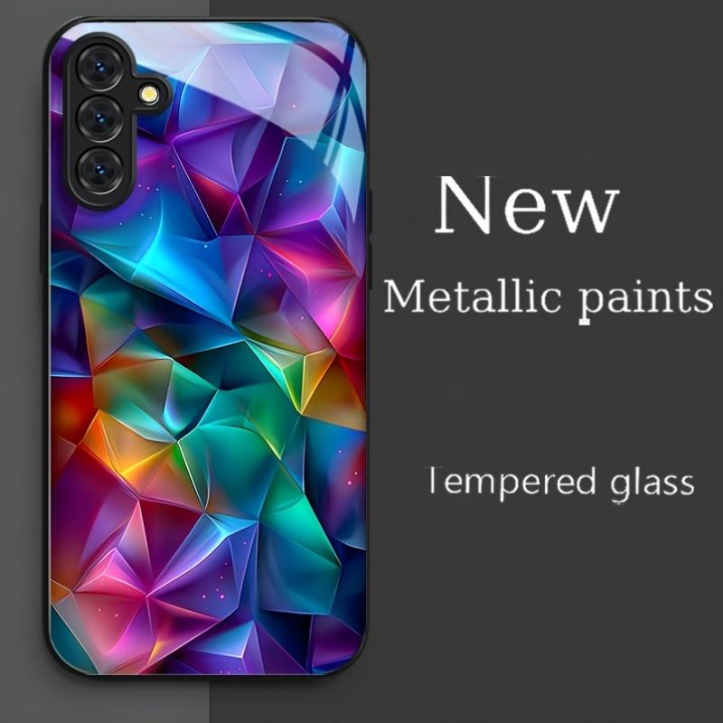 Fashionable black tempered glass phone case suitable for Samsung Galaxy 26 S25 S24 S23 S22 S20FE/Ultra/Plus anti drop back cover