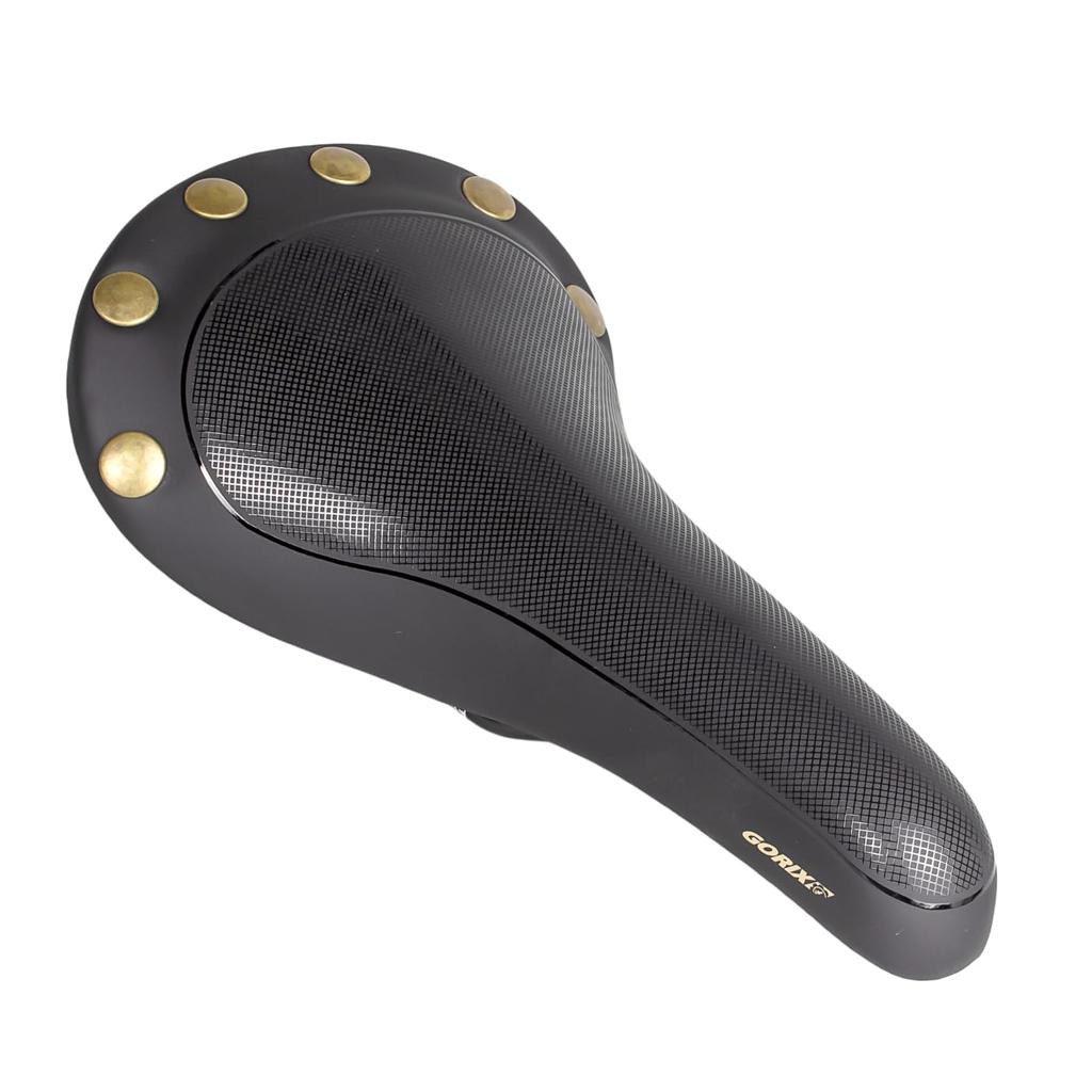 GORIX Saddle for Bicycles Design with Studs and Moderate Suitable for Long Shock Bicycle Saddle Replacement [Classic Cushioning] Lightweight, Non-slip