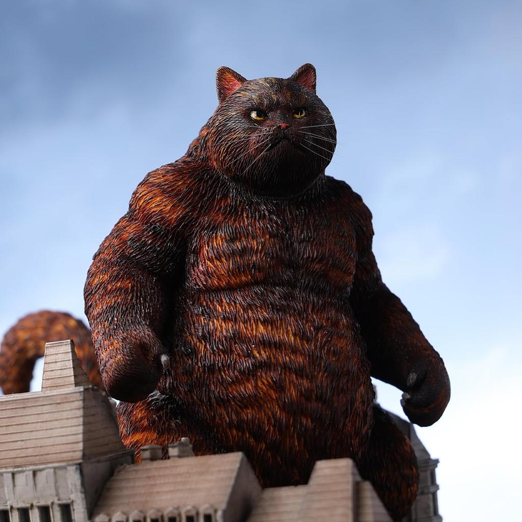 JXK Gojinyan Figurka Kota Statua Kot Kot Miłośnik Kotów Model Żywiczny Dodatek na Biurko Dekoracja Prezent Urodzinowy Malowany Produkt Gotowy (Wydanie drugie)