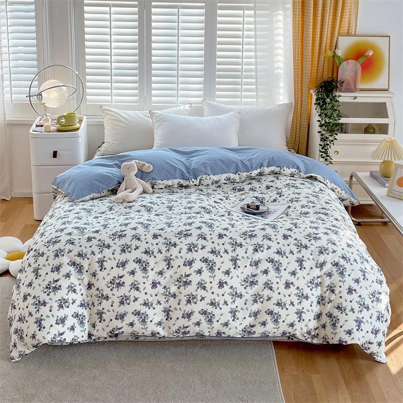 Floral Duvet Cover Botanical Flowers Pattern Bedding Cotton Comforter Cover Lightweight Boho Floral Quilt Cover for Girls Women