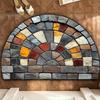 Decorative Entryway Rug Floor Mat Semicircle 3D Illusion Non-Slip Accent Home Decor Living Room Bedroom Fade-Resistant Area