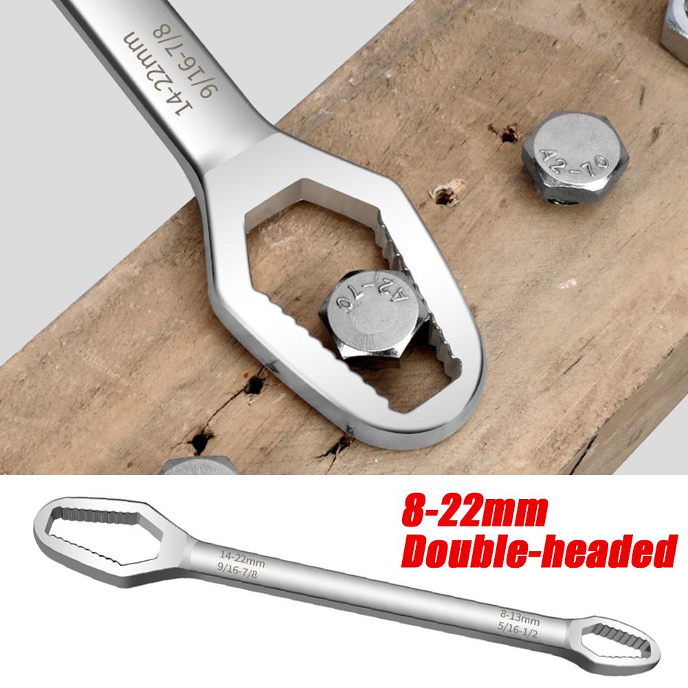 8-22mm Double Head Torx Wrench Self-Tightening Adjustable  Ratchet Spanner Tool