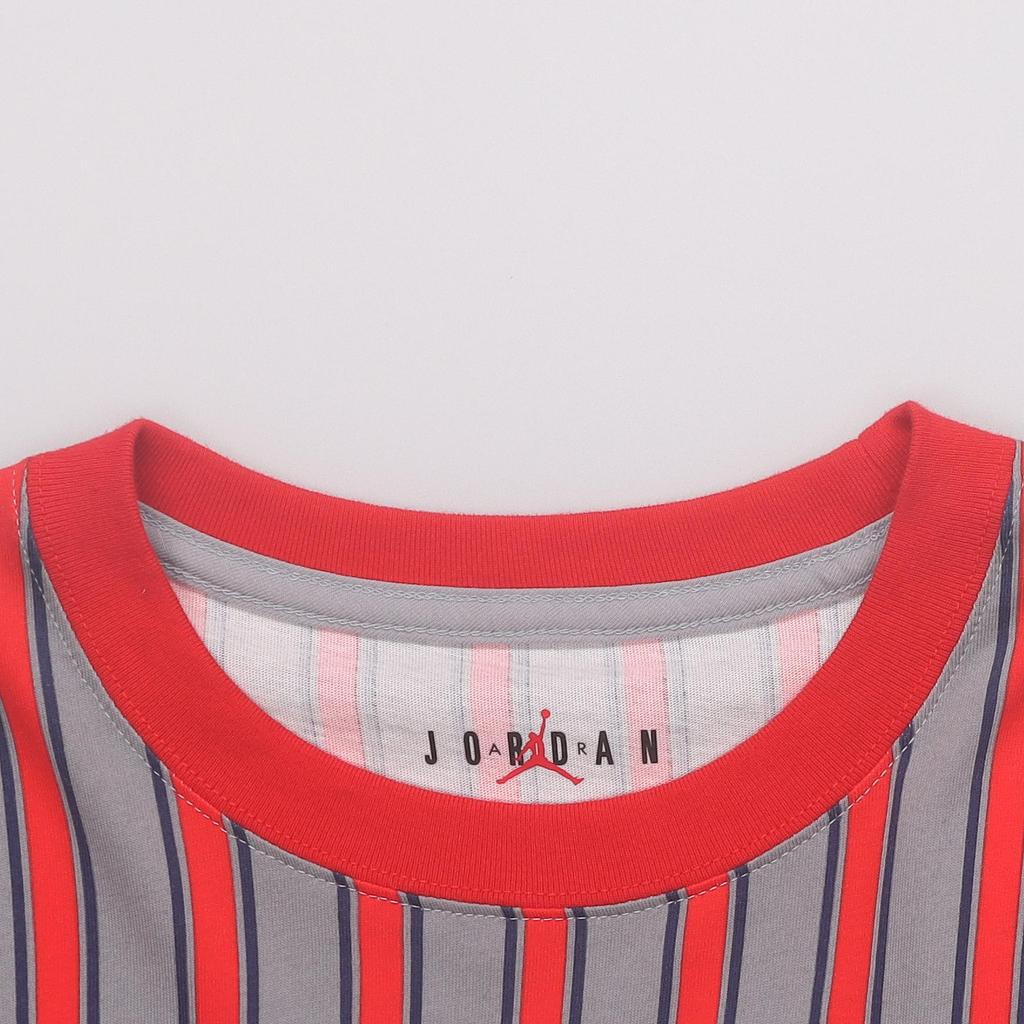 Jordan Paris Saint-Germain Striped Print Short Sleeve T-Shirt Women Tops Red DM4999-090