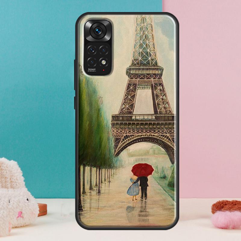 Red Umbrella Eiffel Tower Case For Xiaomi Redmi Note 14 13 12 Pro 11 9 10 9S 10S 11S 12S Redmi 14C 13C 10C 12C Cover