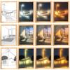 INS Deco Led Light Painting USB Plug Dimming Wall Artwork Table Lamp Gift Indoor Sunlight Window Wooden Photo Night Luminous