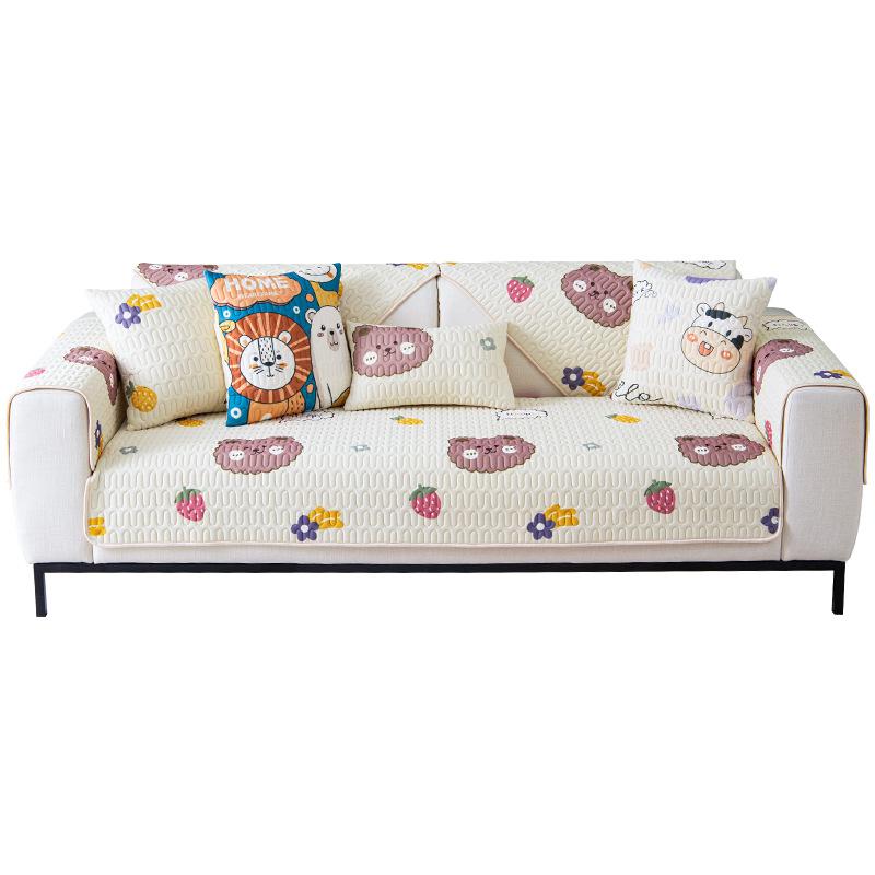 Lateks Iskald Silke Sofapute Sommer Sommer Sklisikker Sommermatte Enkel Moderne Lær Sofatrekk Dekkduk