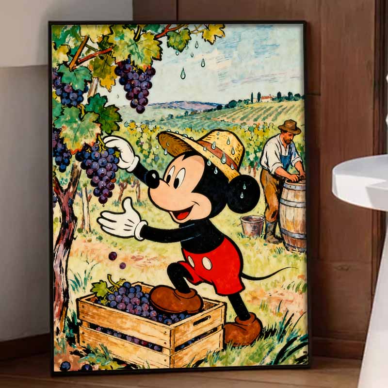 Disney 5D diamond painting set Mickey grape harvest DIY handmade diamond painting art production diamond decorative painting