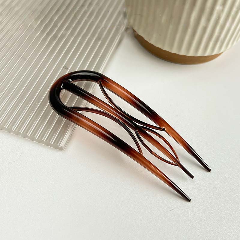 Vintage Acetat U-förmiger Haarstab Haarforke Frisurwerkzeuge Haarnadel Geometrisch Frauen Mädchen Haaraccessoires Kopfschmuck