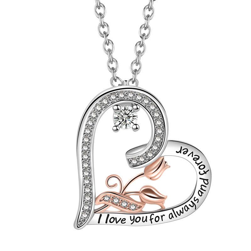 Eternal Heart Delicate Clavicle Necklace For Women Versatile Birthday Gift Elegant Pendant Jewelry Accessory