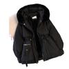 Fleece Lined Winter Coat Women Short Trench Parkas Belted Waist Thick Warm Puffer Jacket
