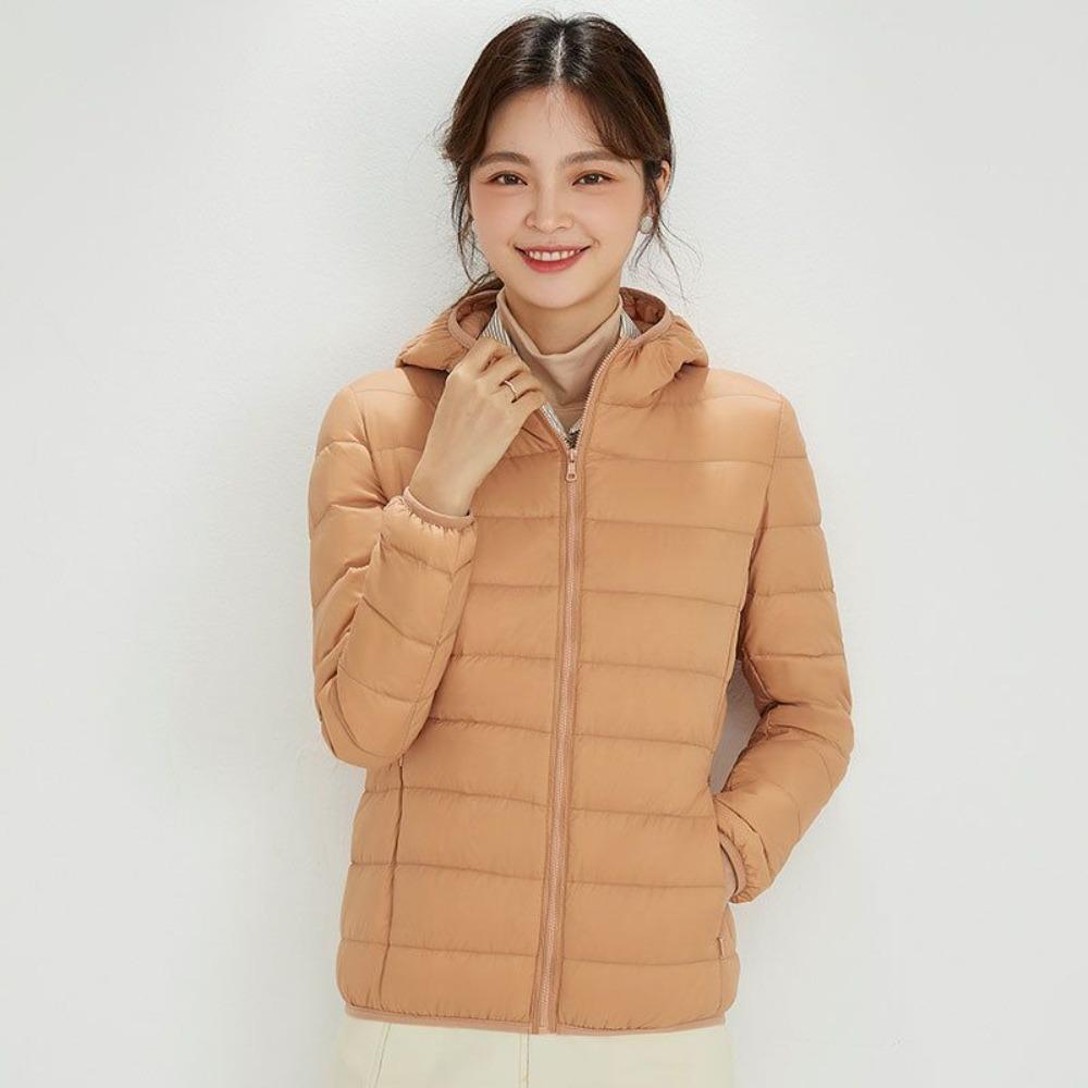 Women's Hooded Long Sleeve Down Jacket Regular Fit Commuter Style Puffer Coat
