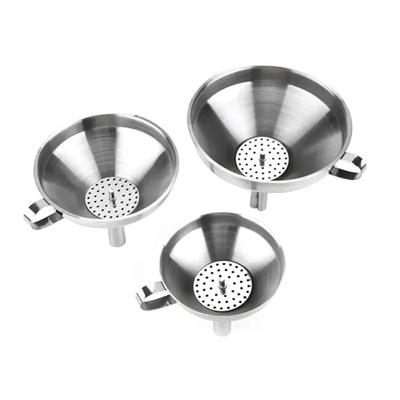 Acciaio Inossidabile 11cm 13cm 15cm Imbuti Bocca Larga Vino Olio Miele Imbuto Colino Staccabile Cucina Vino Liquidi Strumenti Filtro