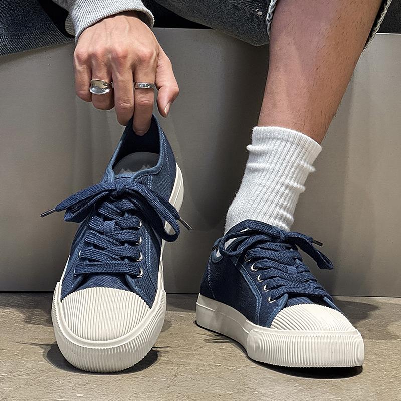 Fashion Casual Flats 2025 New Comfortable Canvas Sneakers Mens Outdoor Non-slip Thick Bottom Board Shoes Tennis Sneakers Vulcanize Shoes