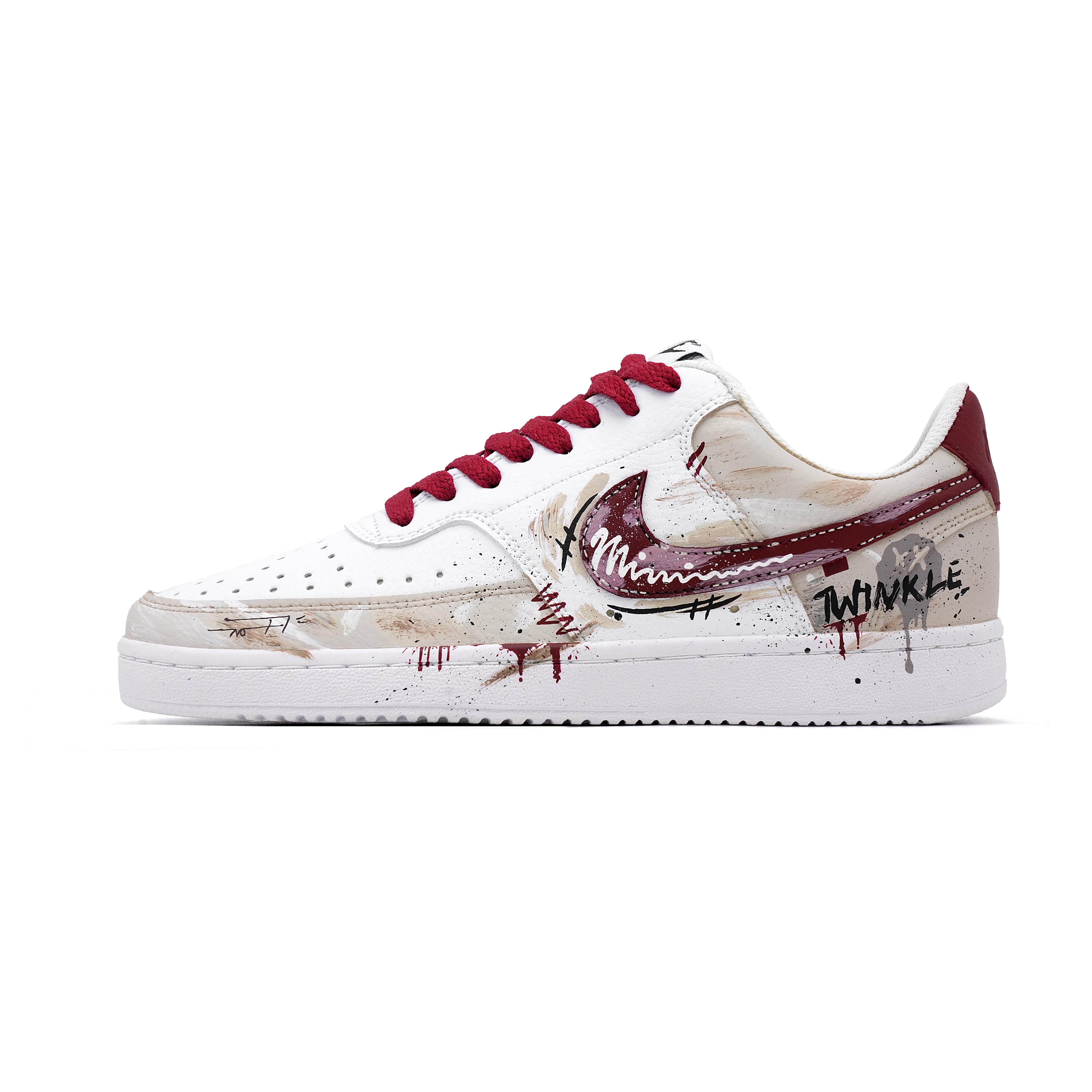 

Nike Court Vision 1 Skateboard Shoes Unisex Low top Beige White Red DH2987-100(Team2035-) 35.5