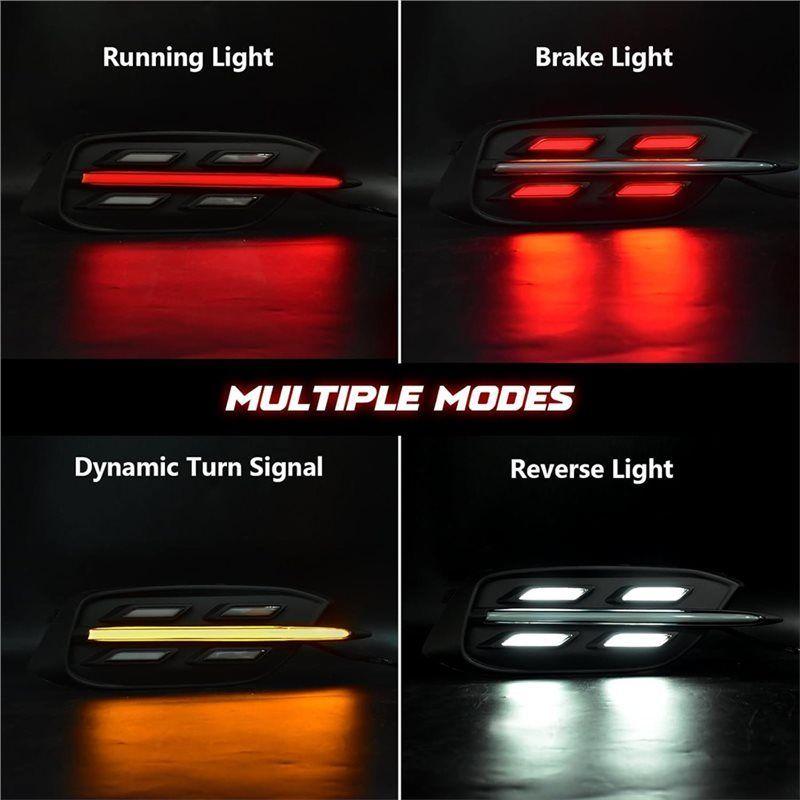 LED Rear Bumper Brake Light Reflector For Honda Civic 2016- Tail Light Dynamic Turn Signal Functionality