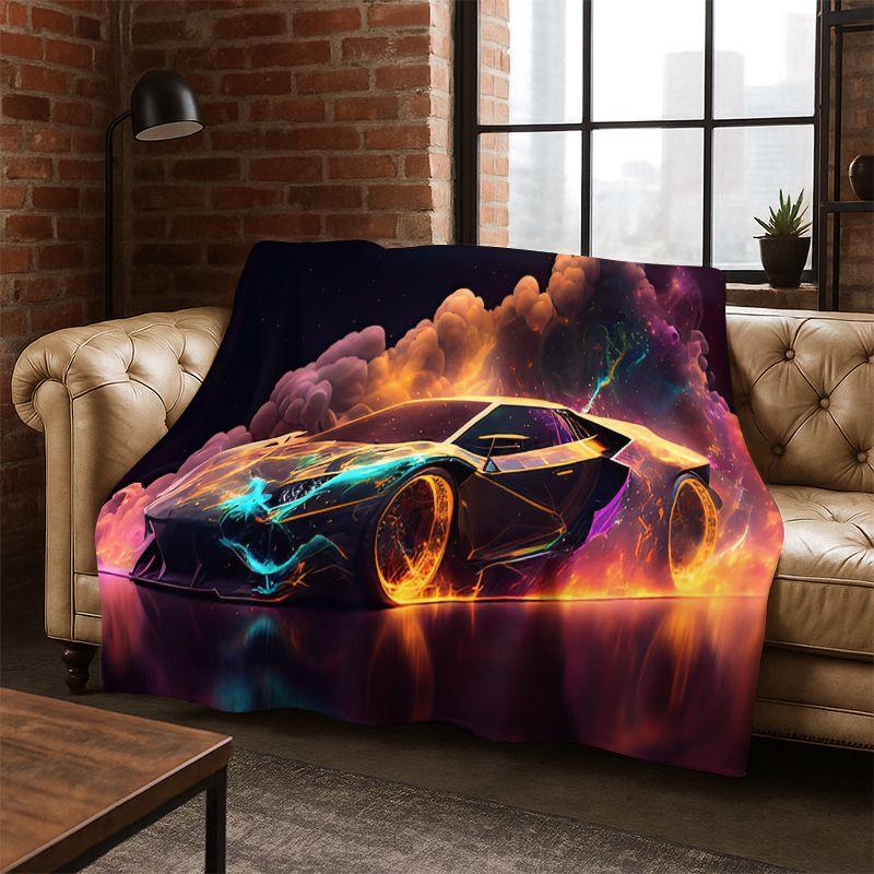 Future concept sports car Moto Racing Flannel Blanket Soft Warm Throw Blanket for Bedroom Living Room Bed Travel Camping Picnic
