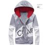 Men's 2025 Spring Korean Slim Fit Cardigan & Hoodie Sweatpants Set with Letter Accents