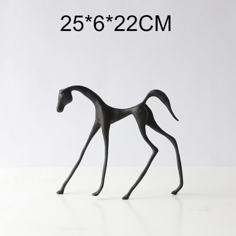 

Art Horse Ornaments Creative Minimalist Geometric Horse Figurines Living Room Abstract Room Decor Aluminum Alloy Sculptures Gift чёрный