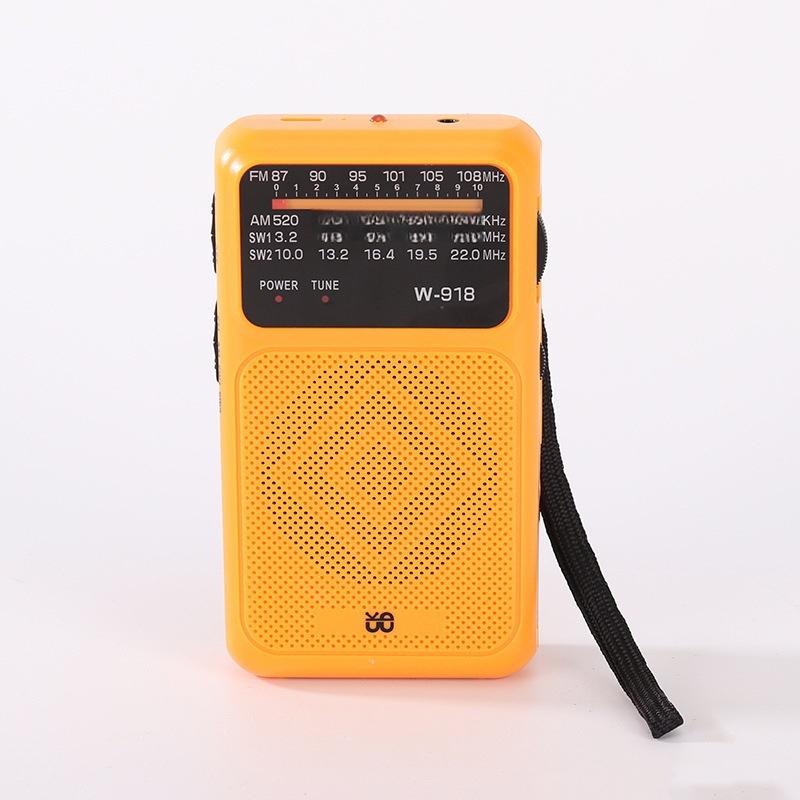 

Mini Pocket DSP Radio HIgh Sensitivity FM AM SW Radios Receiver with LED Flashlight Loudspeaker 3.5mm Headphones Jack Rechargabl помаранчевий