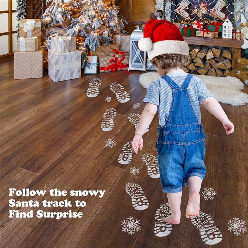 ABFS Santa Footprints For Floor Santa Claus Footprint Stencils Santa Claus Boot Prints And Snowflake Stencils Template