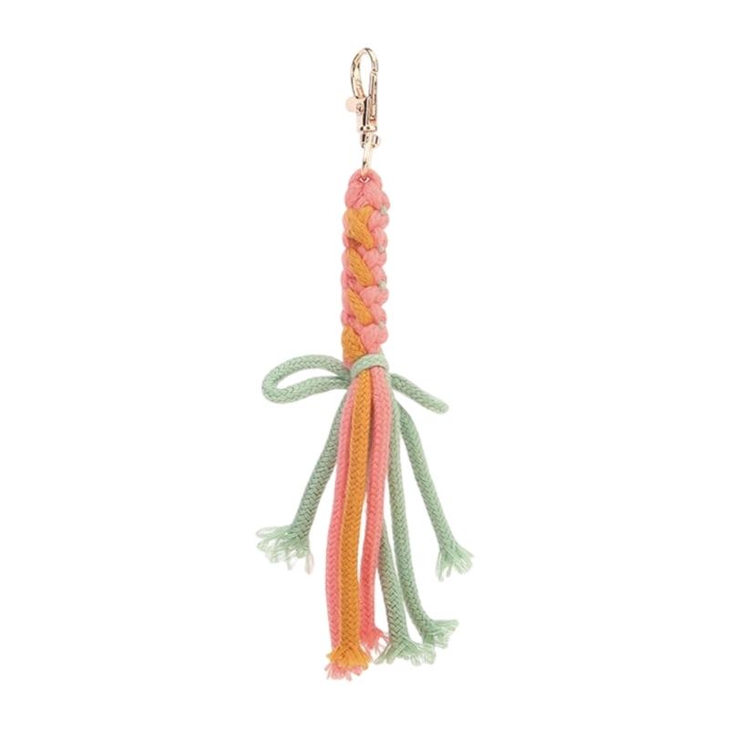 Artistic Handcrafted Cotton Tassels Key Holder Multicolor Tassels Pendant Perfect For Purse Tassels And Daily Use