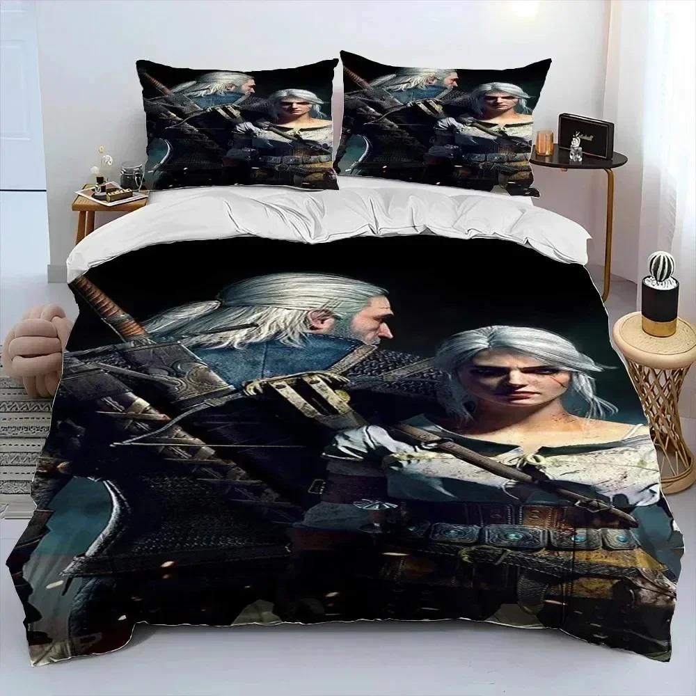 3D The W-Witcher Game cartoon Comfortable Duvet Quilt Cover Pillowcase Bedding Set Children Bedroom Decoration Home Textile