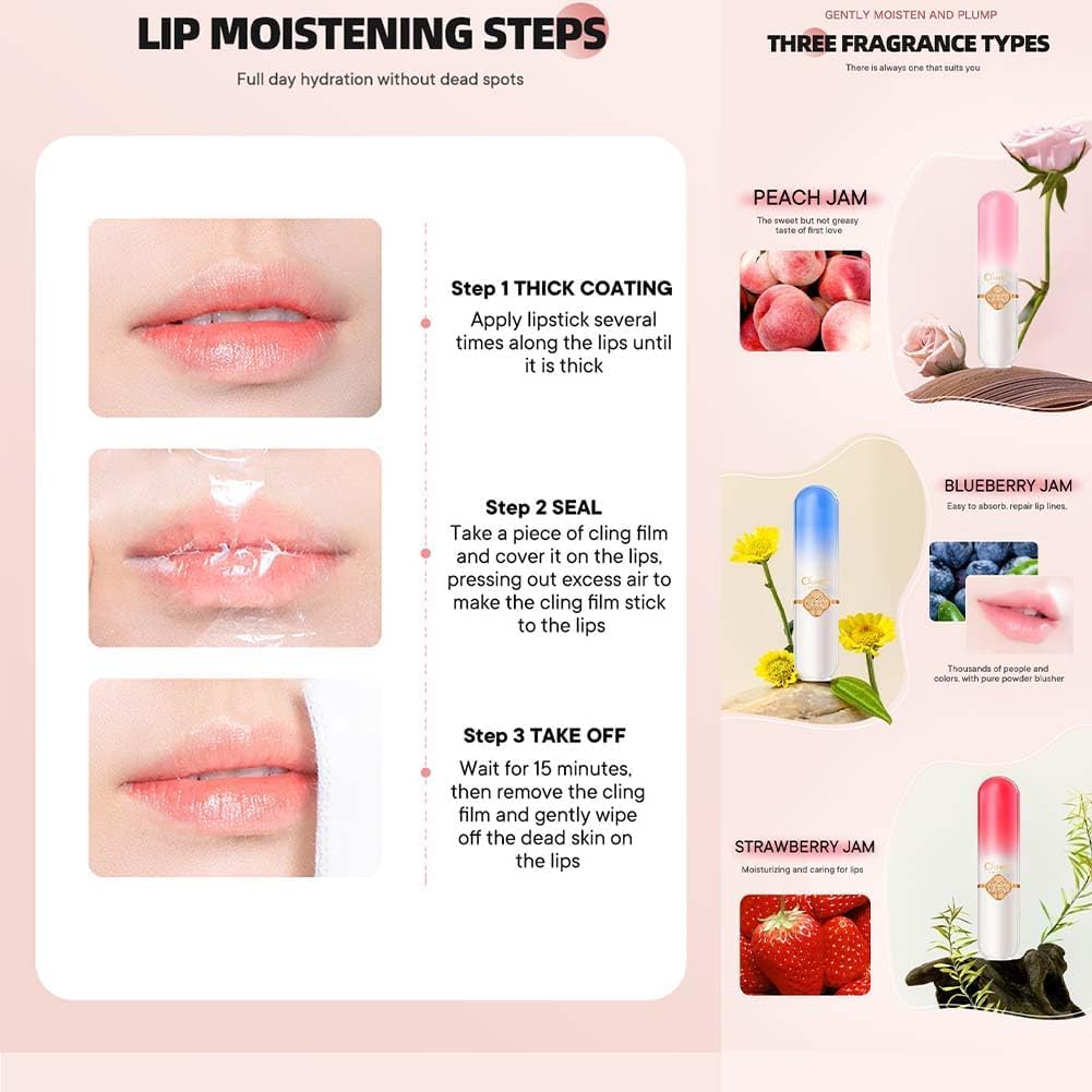 LIANGNISHI Color changing temperature changing jelly temperature moisturizing lip peach lipstick, lipstick, lipstick, changing, balm,