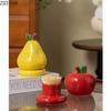 Creative Fruits Toothpick Holder Cotton Swab Can Apple/pear Shape Ceramic Jar Desktop Organizer Dental Floss Box Storage Jars