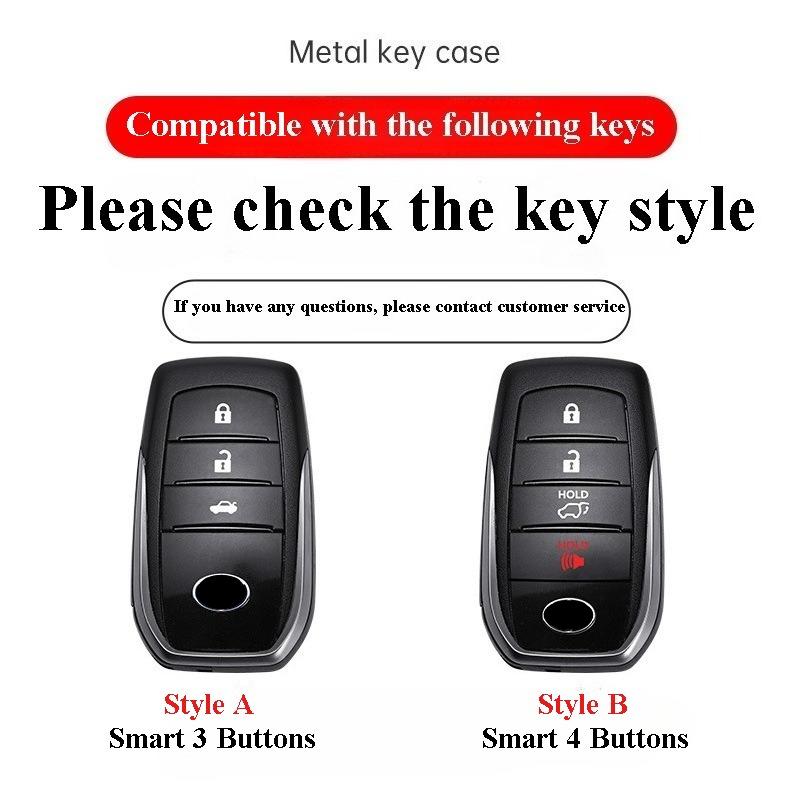 Abs Carbon Fiber Auto Key Fob Cover Case - Fit For Toyota Rav4, Camry, Highlander, Prado, Corolla, Crown (Remote Key Fob Compatible)