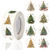 500pcs Merry Christmas Stickers Round Christmas Tree Tags Stickers for Kids Gifts Baking Package Envelope Stationery Decoration