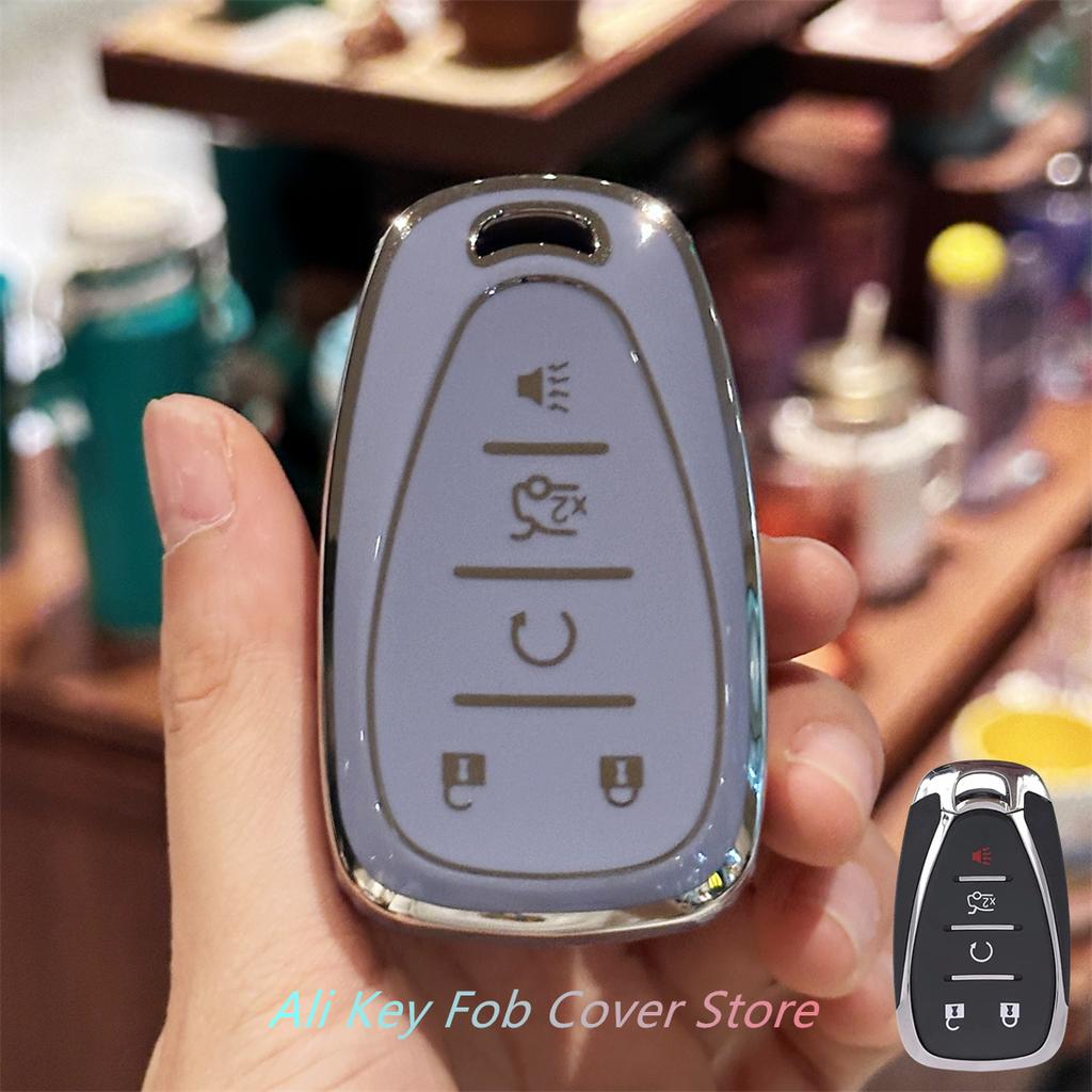 Key Fob Cover with Keychain Lanyard for Chevy Malibu Camaro Blazer Cruze Sonic Volt Equinox Spark Remote Key Vehicle Accessories