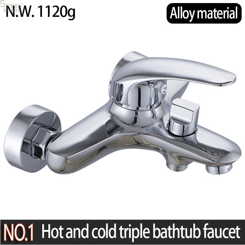 Modern Wall Bathtubs Tap Sets Single Handle Bidet Shower Mixer S14 Tubs Faucet Chrome Bath Shower Faucets (as the picture,In-Wall Shower Faucets)