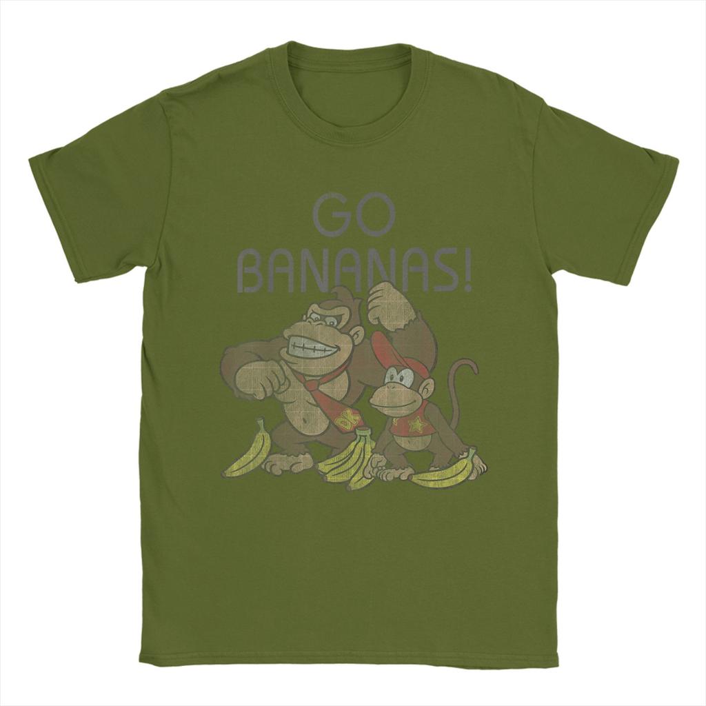 Donkey Kong Go Bananas Grafik T-Shirt Sommer T-Shirts Baumwolle Neuheit T-Shirt für Männer Kurzarm Freizeit-Tees