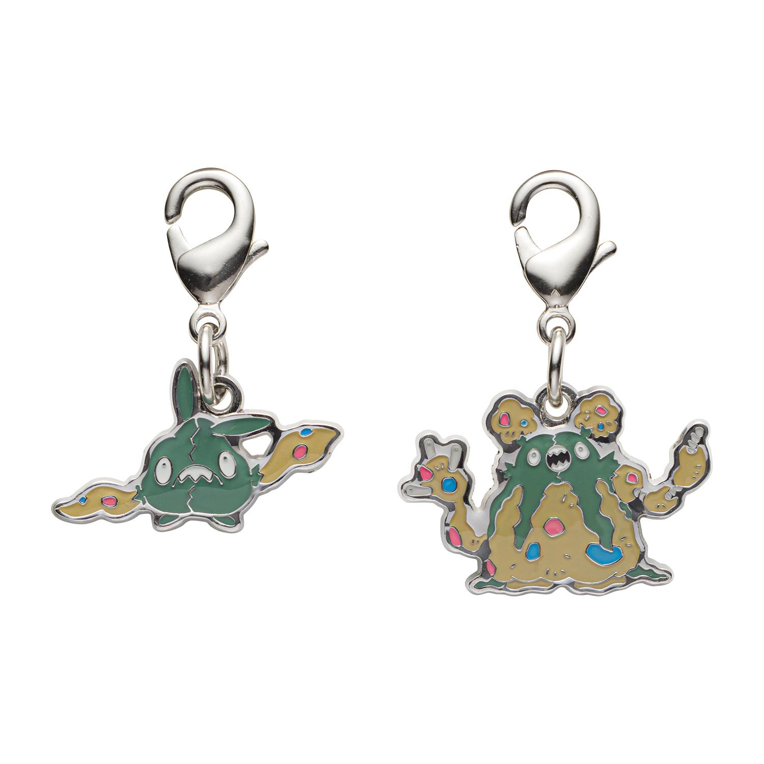 [Pokemon] Pokemon Center National Pokedex Metal Charm #568 Trubbish & #569 Garbodor