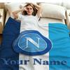 1PC SSC Napoli Custom Name Patterned Flannel Blanket Suitable For All Seasons for Home Decor Warmth and Comfort Gifts Holiday Present
