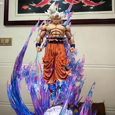 25cm New Dragon Ball Son Goku Figure Ultra Instinct Super Saiyan Figurine Statue Pvc Model Ornament Collection Gift Round Sensory Compression Bouncy