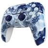EXtremeRate Kompatibel mit PS5 und Neu gestaltetes Luna Vollgemustertes Gehäuse Knopf und Touchpad Benutzerdefinierte Schwarze Ersatz-Ober- und Unterabdeckungen für PS5