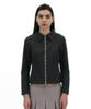 Partimento Women Washed Cotton Zip-Up Jacket_Charcoal