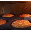 Hamburger Bun Mold Baking Hamburger Bread Pan Non-Stick Silicone Mold Dishwasher Safe 4 Cavities for Burger Buns Kitchen Tool,10cm (4 Inch) Egg