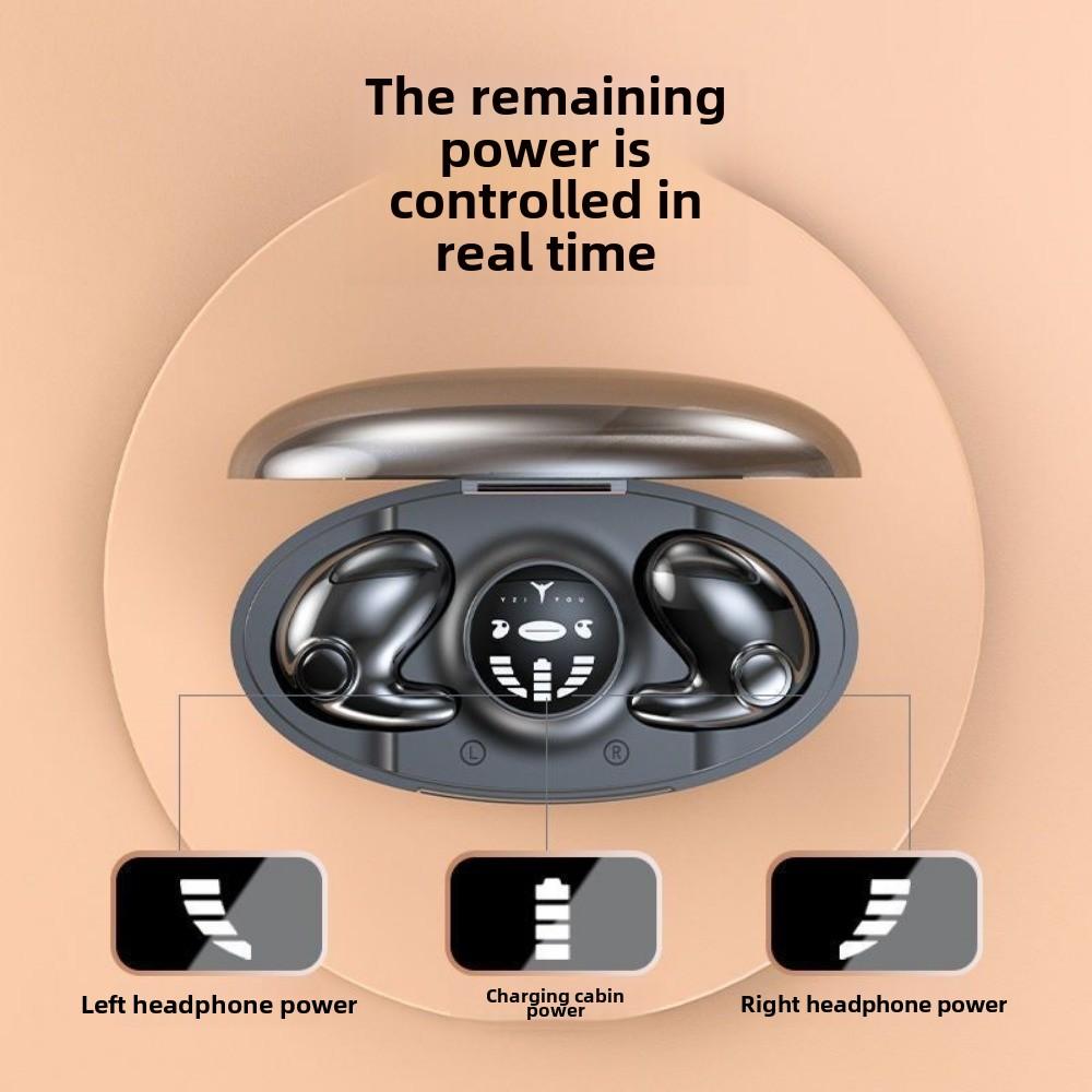 Bluetooth Headset Binaural Sleep Invisible Touch Digital Display Painless Wear